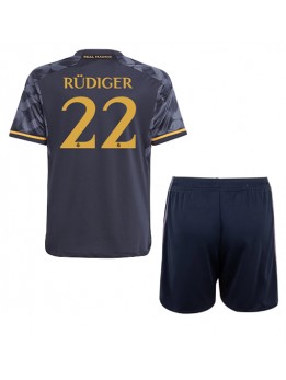 Real Madrid Antonio Rudiger #22 Dječji Gostujuci Dres kompleti 2023-24 Kratak Rukavima (+ kratke hlače)